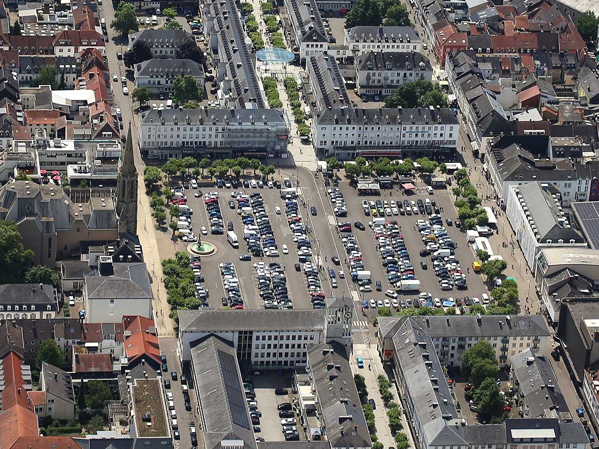 Die Innenstadt von Saarlouis von oben